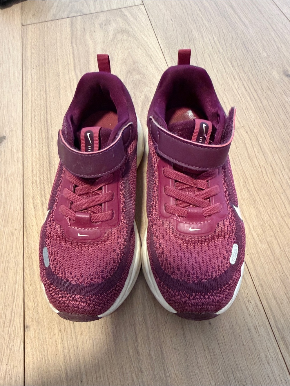 Nike Kids Maroon/Burgundy Breathable Velcro Sneakers